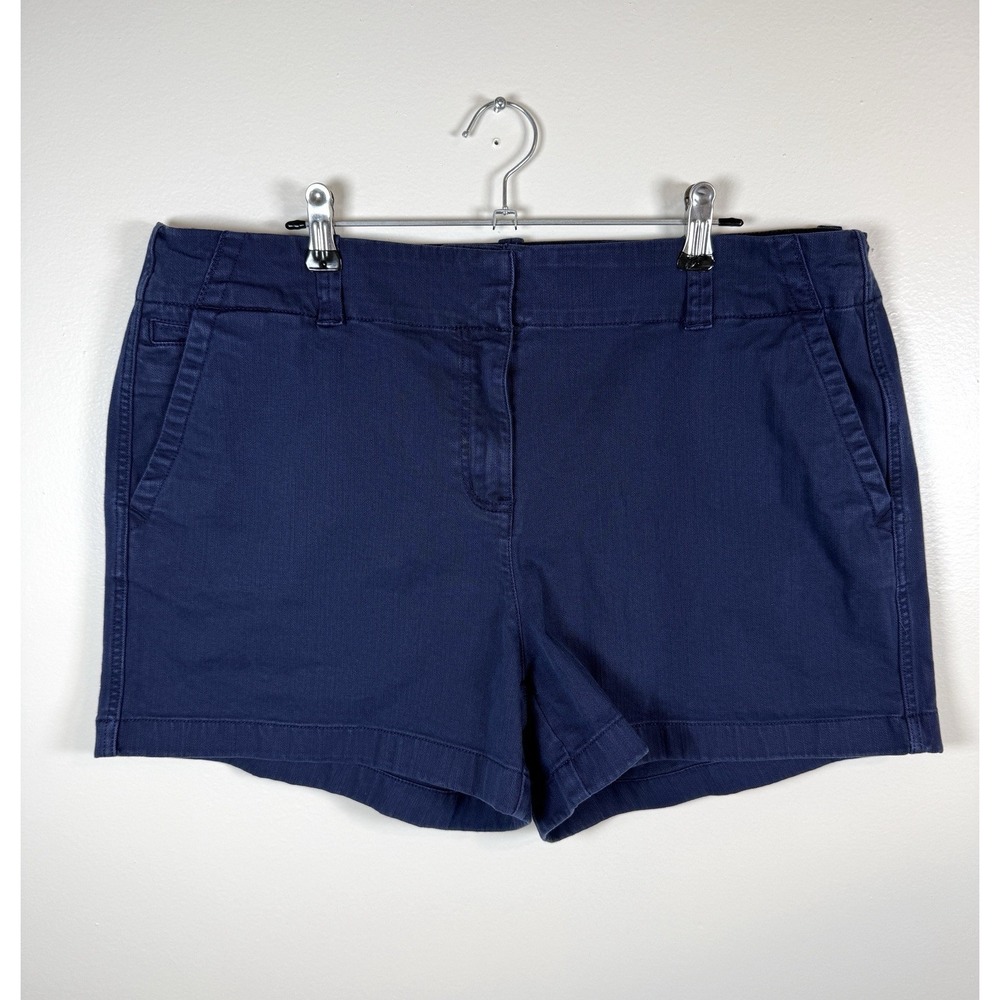 Vineyard Vines Women's Every Day Chino Shorts Navy Blue Flat Front 12 Cotton